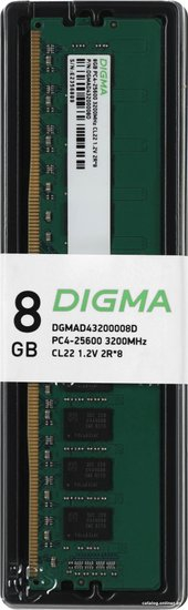 Оперативная память Digma 8ГБ DDR4 3200 МГЦ DGMAD43200008D (219580)