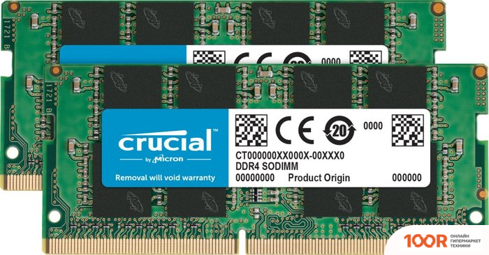 Оперативная память Crucial 2X4GB DDR4 SODIMM PC4-21300 CT2K4G4SFS8266 (219288)