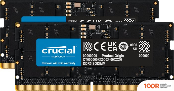 Оперативная память Crucial 2X16ГБ DDR5 SODIMM 5600 МГЦ CT2K16G56C46S5 (219276)
