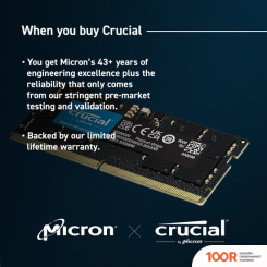 Оперативная память Crucial 16ГБ DDR5 SODIMM 5600МГЦ CT16G56C46S5 (219267)