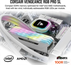 Оперативная память Corsair VENGEANCE RGB PRO SL 2X16ГБ DDR4 3600 МГЦ CMH32GX4M2D3600C18W (219225)