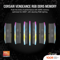 Оперативная память Corsair VENGEANCE RGB 2X16ГБ DDR5 6400 МГЦ CMH32GX5M2B6400Z32 (219184)