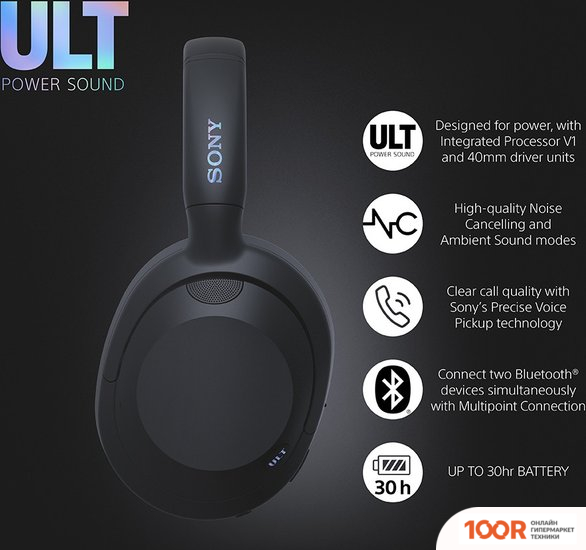 Наушники Sony ULT POWER SOUND WEAR WH-ULT900N (ЧЕРНЫЙ) (189049)