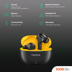 Наушники Realme BUDS T110 (ЧЕРНЫЙ) (188461)