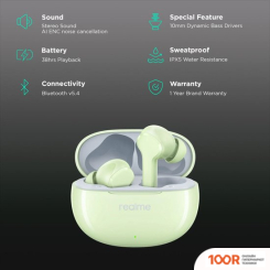 Наушники Realme BUDS T110 (ЗЕЛЕНЫЙ) (188459)