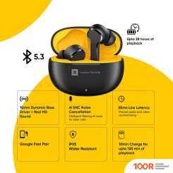 Наушники Realme BUDS T100 (ЧЕРНЫЙ) (188457)