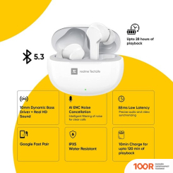 Наушники Realme BUDS T100 (БЕЛЫЙ) (188455)