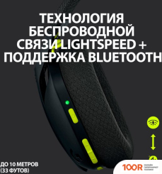 Наушники Logitech G435 LIGHTSPEED (ЧЕРНЫЙ/НЕОНОВЫЙ ЖЕЛТЫЙ) (186967)