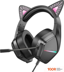 Наушники Borofone PHANTOM CAT BO106 (ЧЕРНЫЙ/РОЗОВЫЙ) (183506)