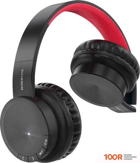 Наушники Borofone BO11 (ЧЕРНЫЙ/КРАСНЫЙ) (183305)