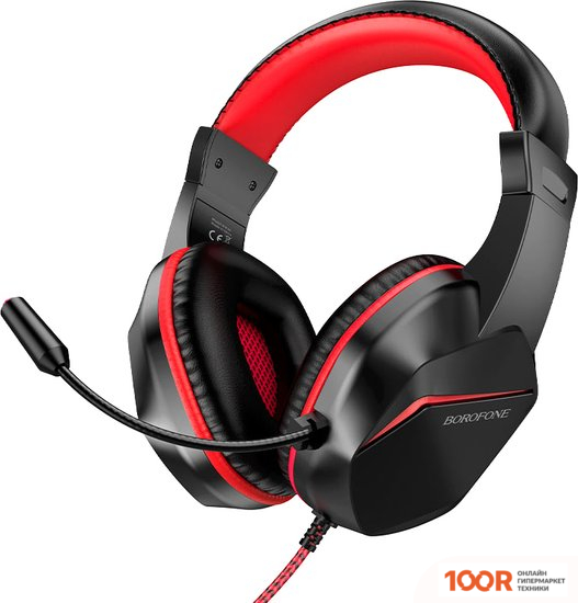 Наушники Borofone BO104 (ЧЕРНЫЙ/КРАСНЫЙ) (183298)