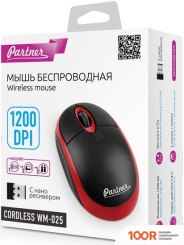Мышь Partner CORDLESS WM-025 (ЧЕРНЫЙ/КРАСНЫЙ) (176863)