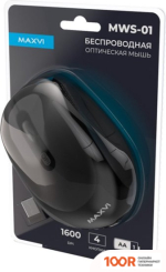 Мышь Maxvi MWS-01 (ЧЕРНЫЙ) (176676)