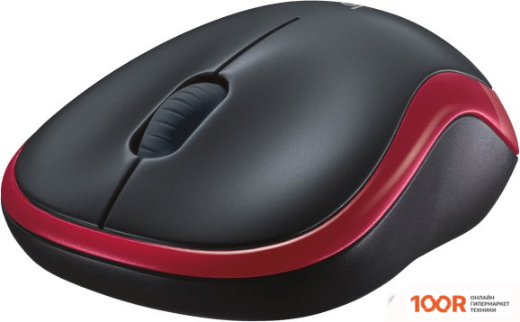 Мышь Logitech M186 (ЧЕРНЫЙ/КРАСНЫЙ) (176502)