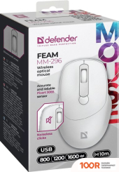 Мышь Defender FEAM MM-296 (БЕЛЫЙ) (175700)