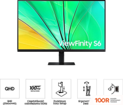 Монитор Samsung VIEWFINITY S6 LS32D600UAUXEN (168514)
