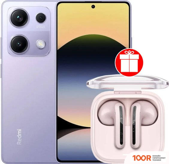 Мобильный телефон Xiaomi REDMI NOTE 14S 8GB/256GB МЕЖДУНАРОДНАЯ ВЕРСИЯ (ПЕРЛАМУТРОВЫЙ ФИОЛЕТОВЫЙ) + НАУШНИКИ XIAOMI REDMI BUDS 6 ACTIVE (РОЗОВЫЙ)ПО АКЦИИ (163456)