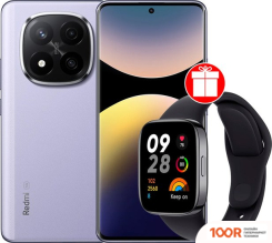 Мобильный телефон Xiaomi REDMI NOTE 14 PRO+ 5G 8GB/256GB МЕЖДУНАРОДНАЯ ВЕРСИЯ (ФИОЛЕТОВЫЙ) + УМНЫЕ ЧАСЫ XIAOMI REDMI WATCH 3 (ЧЕРНЫЙ) ПО АКЦИИ (163441)