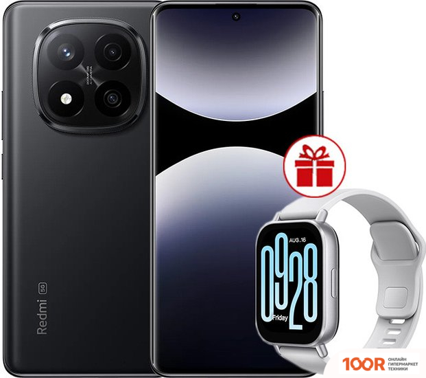 Мобильный телефон Xiaomi REDMI NOTE 14 PRO+ 5G 12GB/512GB МЕЖДУНАРОДНАЯ ВЕРСИЯ (ЧЕРНЫЙ) + УМНЫЕ ЧАСЫ XIAOMI REDMI WATCH 5 ACTIVE (СЕРЕБРИСТЫЙ) ПО АКЦИИ (163437)