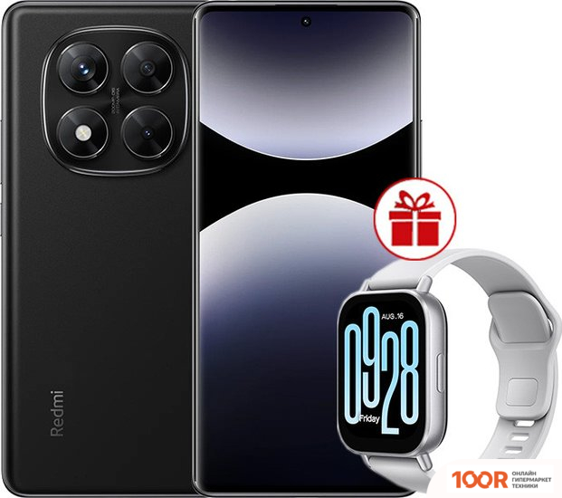 Мобильный телефон Xiaomi REDMI NOTE 14 PRO 8GB/256GB МЕЖДУНАРОДНАЯ ВЕРСИЯ (ЧЕРНЫЙ) + УМНЫЕ ЧАСЫ XIAOMI REDMI WATCH 5 ACTIVE (СЕРЕБРИСТЫЙ) ПО АКЦИИ (163415)