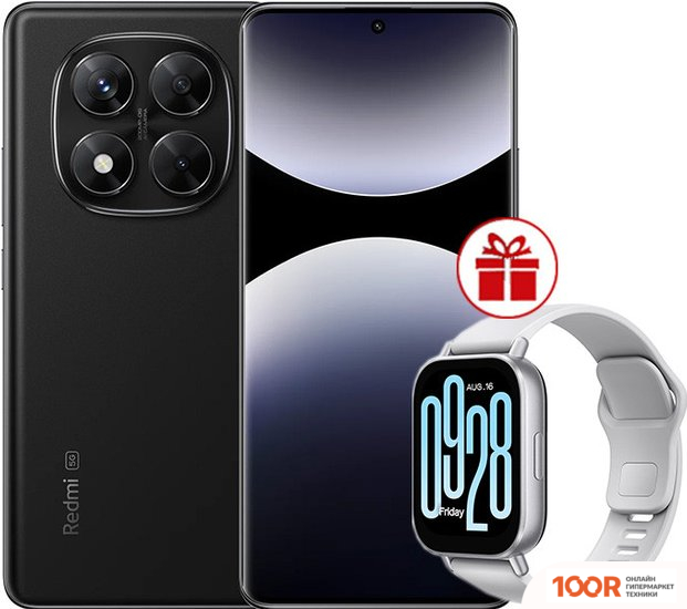 Мобильный телефон Xiaomi REDMI NOTE 14 PRO 5G 12GB/256GB МЕЖДУНАРОДНАЯ ВЕРСИЯ (ЧЕРНЫЙ) + УМНЫЕ ЧАСЫ XIAOMI REDMI WATCH 5 ACTIVE (СЕРЕБРИСТЫЙ) ПО АКЦИИ (163389)