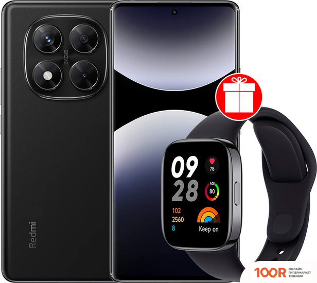 Мобильный телефон Xiaomi REDMI NOTE 14 PRO 12GB/512GB МЕЖДУНАРОДНАЯ ВЕРСИЯ (ЧЕРНЫЙ) + УМНЫЕ ЧАСЫ XIAOMI REDMI WATCH 3 (ЧЕРНЫЙ) ПО АКЦИИ (163379)