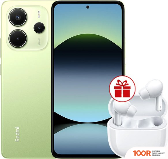 Мобильный телефон Xiaomi REDMI NOTE 14 8GB/256GB МЕЖДУНАРОДНАЯ ВЕРСИЯ (ЗЕЛЕНЫЙ) + НАУШНИКИ XIAOMI REDMI BUDS 6 LITE (БЕЛЫЙ) ПО АКЦИИ (163343)
