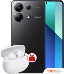 Мобильный телефон Xiaomi REDMI NOTE 13 6GB/128GB С NFC МЕЖДУНАРОДНАЯ ВЕРСИЯ (ПОЛУНОЧНЫЙ ЧЕРНЫЙ) И XIAOMI REDMI BUDS 4 ACTIVE (БЕЛЫЙ) ПО АКЦИИ (163177)