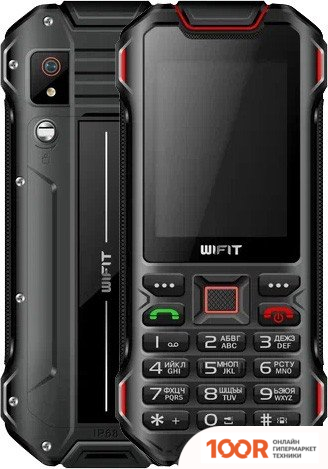 Мобильный телефон Wifit WIRUG F1 (ЧЕРНЫЙ/КРАСНЫЙ) (161700)