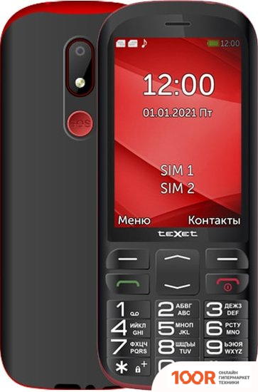 Мобильный телефон TeXet TM-B409 (ЧЕРНЫЙ/КРАСНЫЙ) (161016)