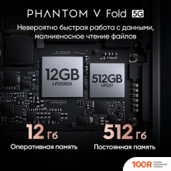 Мобильный телефон Tecno PHANTOM V FOLD 12GB/512GB (ГРАФИТ ЧЕРНЫЙ) (160710)