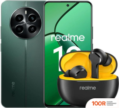 Мобильный телефон Realme 12 RMX3871 8GB/256GB МЕЖДУНАРОДНАЯ ВЕРСИЯ (ЗЕЛЕНЫЙ МАЛАХИТ) И НАУШНИКИ REALME BUDS T110 (ЧЕРНЫЙ) (158172)