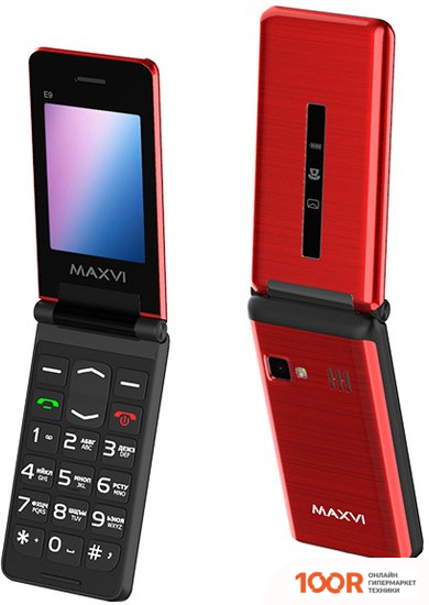 Мобильный телефон Maxvi E9 (КРАСНЫЙ) (156193)