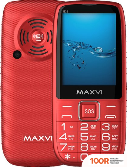 Мобильный телефон Maxvi B32 (КРАСНЫЙ) (156105)