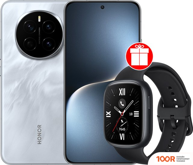 Мобильный телефон HONOR MAGIC7 12GB/256GB МЕЖДУНАРОДНАЯ ВЕРСИЯ (ЛУННЫЙ СЕРЫЙ) + УМНЫЕ ЧАСЫ HONOR WATCH 4 (ЧЕРНЫЙ) ПО АКЦИИ (154933)