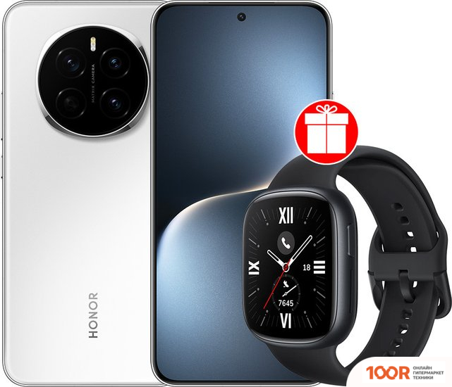 Мобильный телефон HONOR MAGIC7 12GB/256GB МЕЖДУНАРОДНАЯ ВЕРСИЯ (ЛЕДЯНОЙ БЕЛЫЙ) + УМНЫЕ ЧАСЫ HONOR WATCH 4 (ЧЕРНЫЙ) ПО АКЦИИ (154931)
