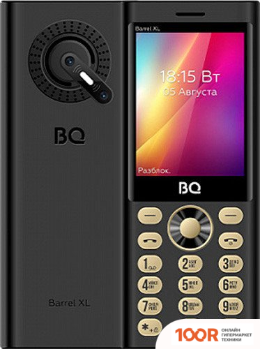 Мобильный телефон BQ BQ-2832 BARREL XL (ЧЕРНЫЙ/ЗОЛОТИСТЫЙ) (153968)