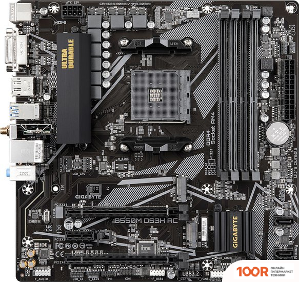 Материнская плата Gigabyte B550M DS3H AC (REV. 1.7) (145466)