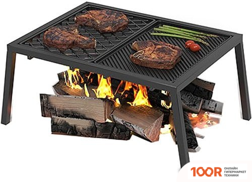 Везувий ПЛИТА ЧУГУННАЯ "ГРИЛЬ", "СТЕЙК" С ПОДСТАВКОЙ (144284)