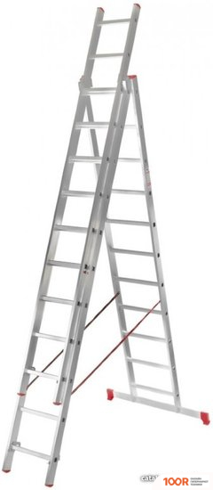 Лестница Новая высота NV 323 ТРЁХСЕКЦИОННАЯ УСИЛЕННАЯ 3X17 СТУПЕНЕЙ (143670)