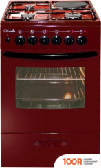 Кухонная плита Лысьва ЭГ 1/3Г14 МС-2У (СТЕКЛЯННАЯ КРЫШКА, ВИШНЕВЫЙ) (142346)