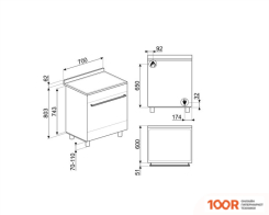 Кухонная плита Smeg C7GPX9 (142138)