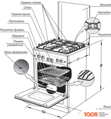 Кухонная плита GEFEST 5100-03 (СТАЛЬНЫЕ РЕШЕТКИ) (141579)