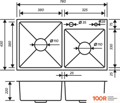 Кухонная мойка РМС MR-7843 (141251)