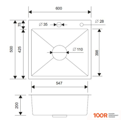 Кухонная мойка РМС MR-6050 (С КОРЗИНОЙ И ДОЗАТОРОМ) (141248)