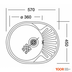 Кухонная мойка КромРус EC 257 RUS (ЧАША СПРАВА, БЕЗ СИФОНА) (141202)