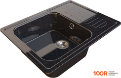 Кухонная мойка Гамма Гранит GLOSS-11 (ЧЕРНЫЙ) (141074)