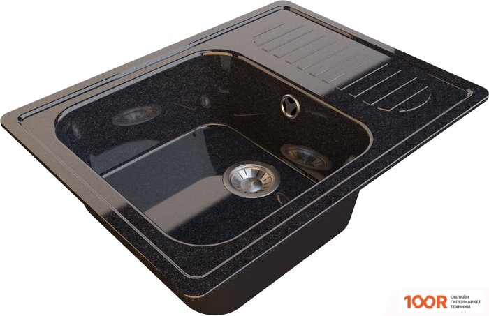 Кухонная мойка Гамма Гранит GLOSS-11 (ЧЕРНЫЙ) (141074)