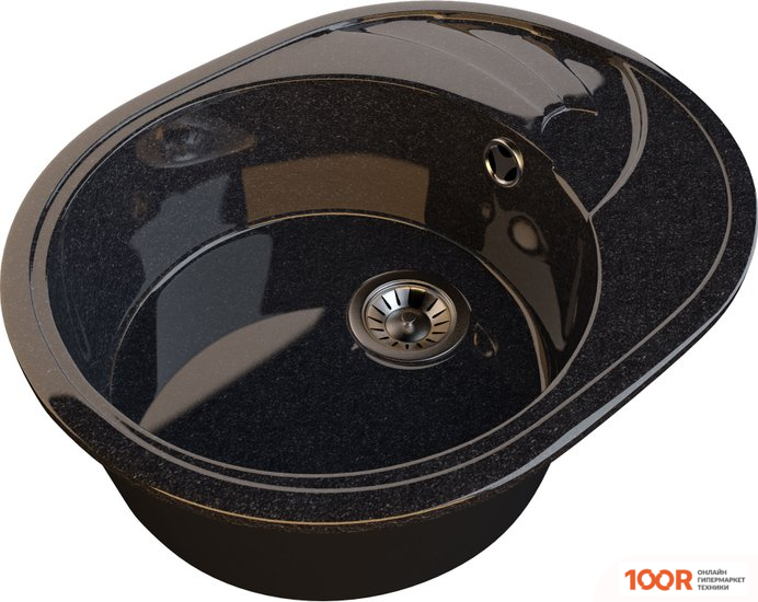 Кухонная мойка Гамма Гранит GLOSS-05 (ЧЕРНЫЙ) (141072)