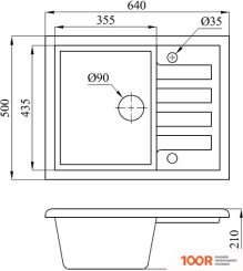 Кухонная мойка БелЭворс VEGA R (ОЛОВО, БЕЗ СИФОНА) (141059)